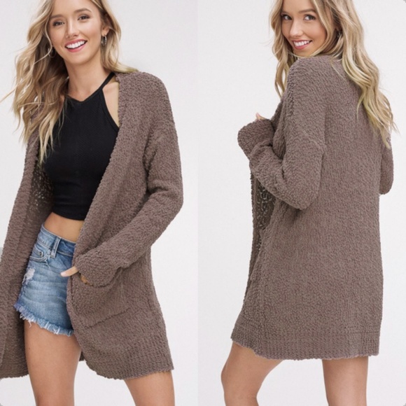 Aluna Levi Sweaters - ON HOLD for e_masters Knit Popcorn Cardigan Mocha